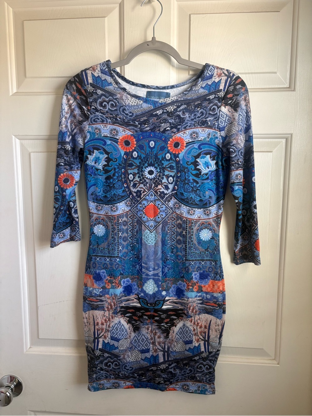 Zadig & Voltaire Multicolor Mosaic Print Dress Size S bodycon vintage
